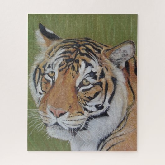 schilderij van tijger met droevige ogen grote kat legpuzzel (Verticaal)