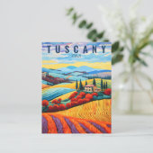 Schilderij van Toscane bij zonsondergang | Italië Briefkaart (Staand voorkant)