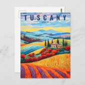 Schilderij van Toscane bij zonsondergang | Italië Briefkaart (Voorkant / Achterkant)