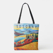 Schilderij van Toscane bij zonsondergang | Italië Tote Bag (Achterkant)