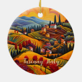 Schilderij van Toscane in de herfst Italië | | Rei Keramisch Ornament (Achterkant)