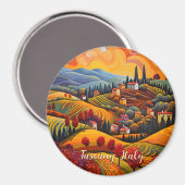 Schilderij van Toscane in de herfst Italië | | Rei Magneet (Voorkant / Achterkant)