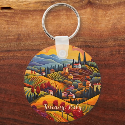 Schilderij van Toscane in de herfst Italië | | Rei Sleutelhanger (Achterkant)