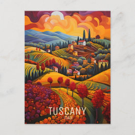 Schilderij van Toscane in de herfst | Italië Reize Briefkaart