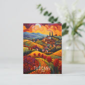 Schilderij van Toscane in de herfst | Italië Reize Briefkaart (Staand voorkant)