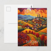 Schilderij van Toscane in de herfst | Italië Reize Briefkaart (Voorkant / Achterkant)