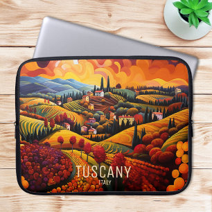 Schilderij van Toscane in de herfst   Italië Reize Laptop Sleeve