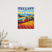 Schilderij van Toscane in de herfst | Italië Reize Poster (Keuken)