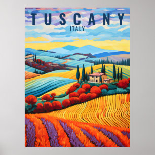 Schilderij van Toscane in de herfst   Italië Reize Poster