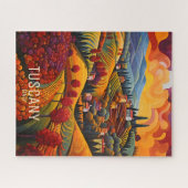 Schilderij van Toscane in de herfst Italië | Trave Legpuzzel (Horizontaal)
