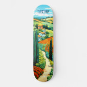 Schilderij van Toscane Italië | Reiskunst Persoonlijk Skateboard (Voorkant)