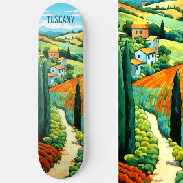 Schilderij van Toscane Italië | Reiskunst Persoonlijk Skateboard