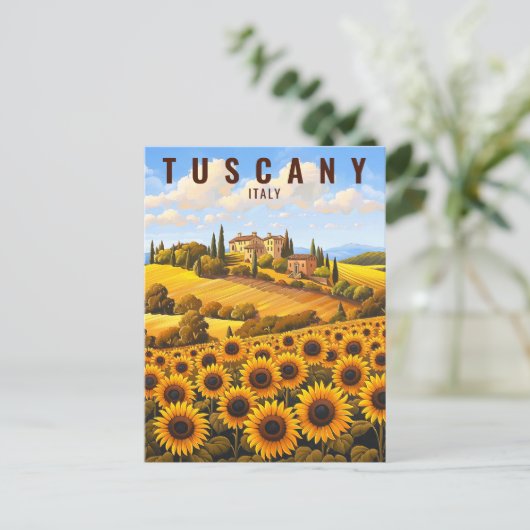 Schilderij van Toscane Zonnebloemen Italië | Trave Briefkaart (Staand voorkant)