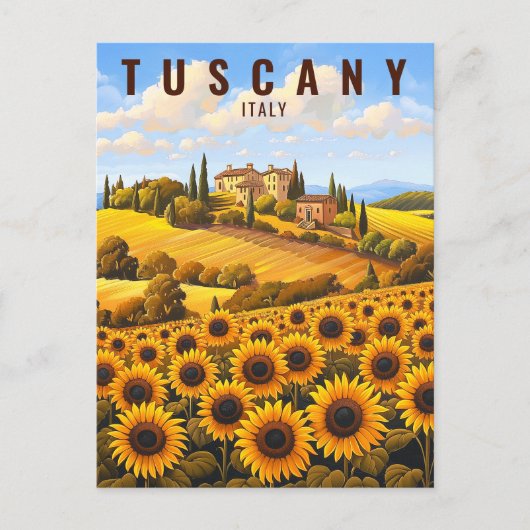 Schilderij van Toscane Zonnebloemen Italië | Trave Briefkaart (Voorkant)