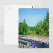 schilderij van vader en zoon Vist Briefkaart (Voorkant / Achterkant)