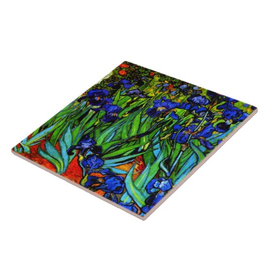 Schilderij van Van Gogh, Irissen, Tegeltje (Zijkant)