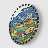 Schilderij van Van Gogh, Les Alpilles Mountain Lan Grote Klok (Hoek)