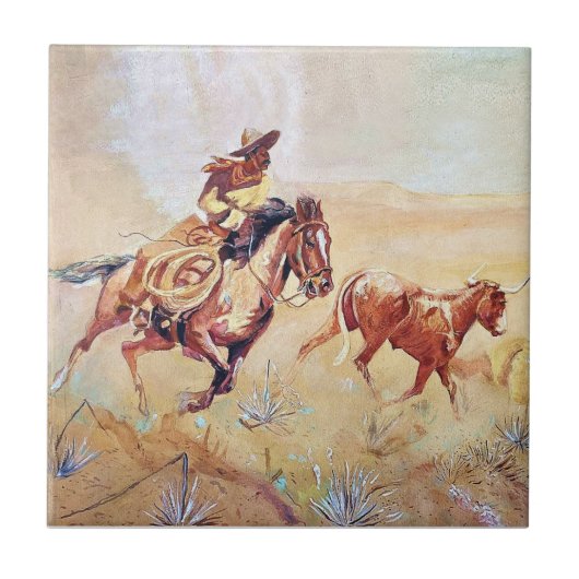 Schilderij van Vaquero door Eward Borein Tegeltje (Voorkant)
