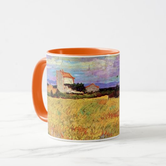 Schilderij van Vincent van Gogh, graanveld, Mok (Voorkant links)