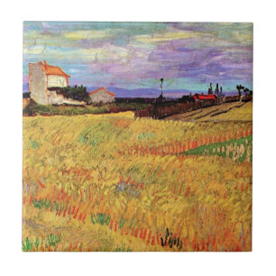 Schilderij van Vincent van Gogh, Korenveld, Tegeltje