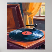 Schilderij van vintage platenspeler poster (Voorkant)