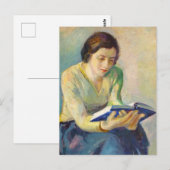 Schilderij van vrouw lezend briefkaart (Voorkant / Achterkant)