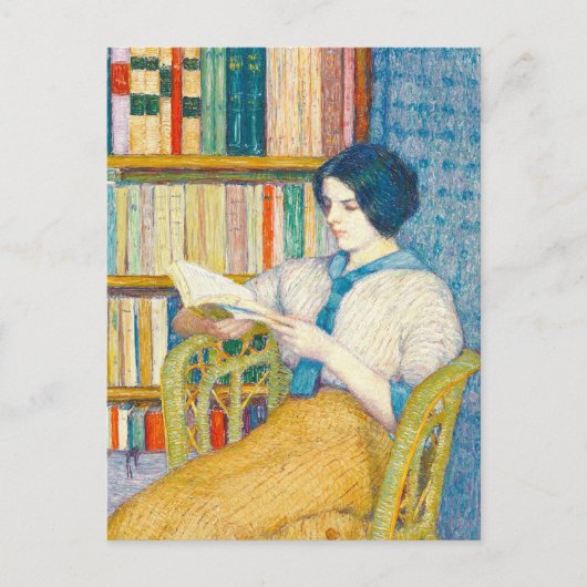 Schilderij van vrouw lezend briefkaart (Voorkant)
