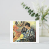 Schilderij van vrouw lezend briefkaart (Staand voorkant)