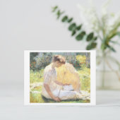 Schilderij van vrouw lezend briefkaart (Staand voorkant)