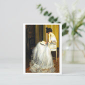 Schilderij van vrouw lezend briefkaart (Staand voorkant)