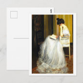 Schilderij van vrouw lezend briefkaart (Voorkant / Achterkant)