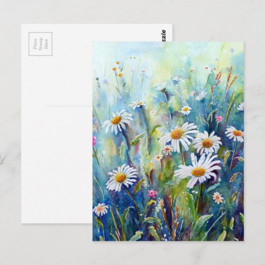 schilderij van waterverf in het zuivelveld briefkaart (Voorkant / Achterkant)