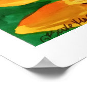 schilderij van waterverf, van zonnebloempitten poster (Hoek)