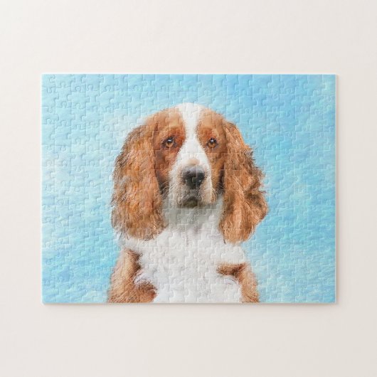 Schilderij van Welsh Springer Spaniel - Originele  Legpuzzel (Horizontaal)