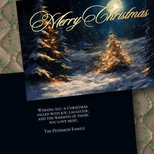 Schilderij van Winter Serenity Christmas Night Kaart