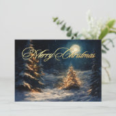 Schilderij van Winter Serenity Christmas Night Kaart (Staand voorkant)