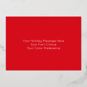 Schilderij van Winter Vogel Rood Groen Folie Feestdagenkaart (Achterkant)