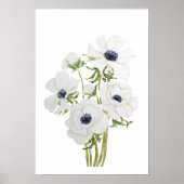 schilderij van witte anemonbloem waterverf poster (Voorkant)
