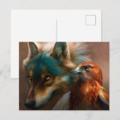 Schilderij van Wolf en Eagle Briefkaart (Voorkant / Achterkant)