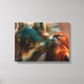 Schilderij van Wolf en Eagle Canvas Afdruk (Voorkant)