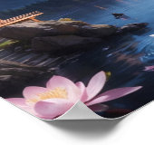 Schilderij van Wonderful Sakura Winter Night Poster (Hoek)