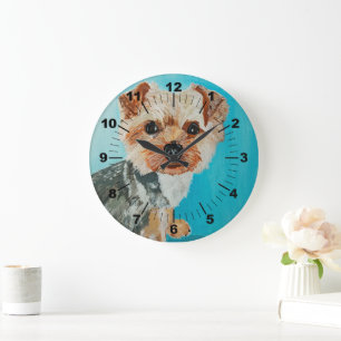 Schilderij van Yorkshire Terrier door Alfred Fox Grote Klok