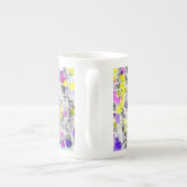 schilderij van zangmeisje porselein kop (Achterkant)