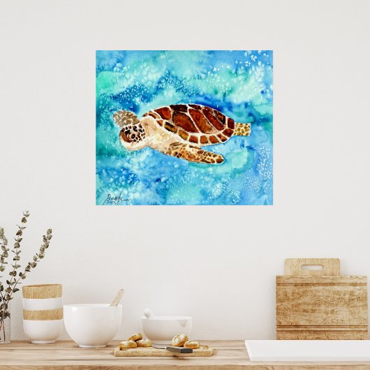 schilderij van zeeen schilderij op canvas sealife  poster (Keuken)