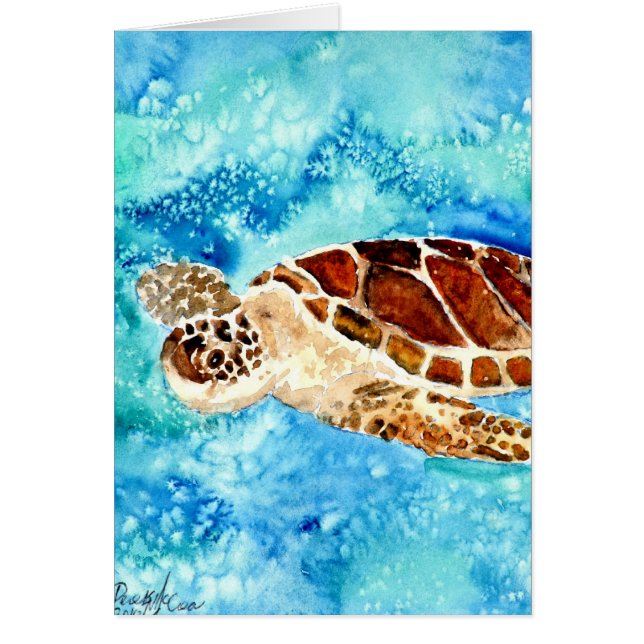 schilderij van zeeen schildpad voor zeewier waterv (Voorkant)