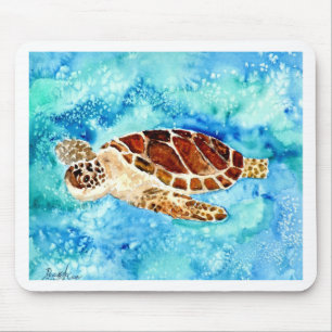 schilderij van zeeen schildpad voor zeewier waterv muismat