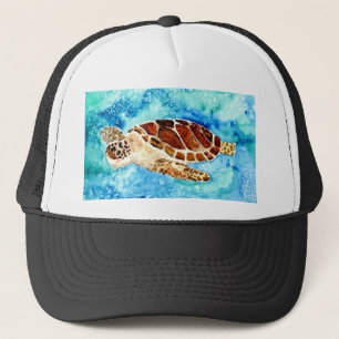 schilderij van zeeen schildpad voor zeewier waterv trucker pet