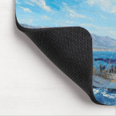 Schilderij van zeilboot met impasto-techniek muismat (Hoek)