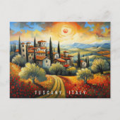 Schilderij van Zonsondergang in Toscane | Italië R Briefkaart (Voorkant)