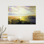 Schilderij van zonsondergang op het strand poster (Keuken)